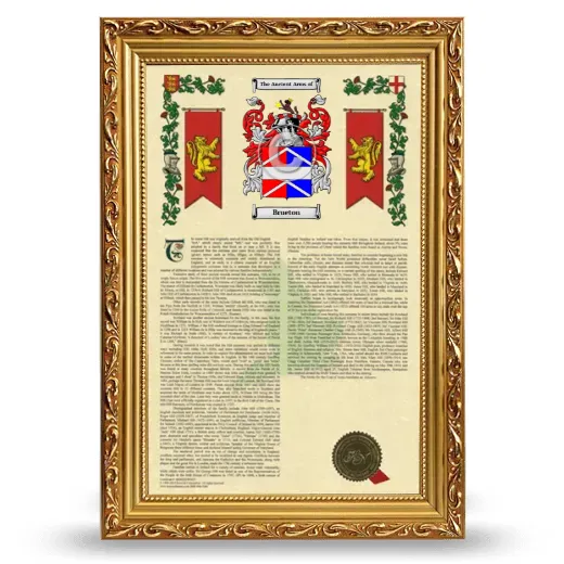 Brueton Armorial History Framed - Gold