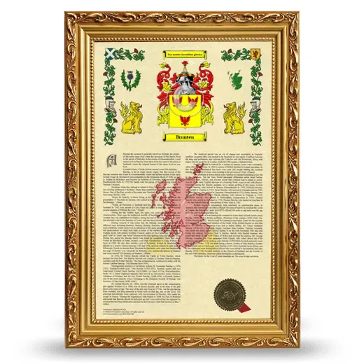 Brunten Armorial History Framed - Gold