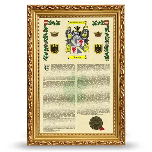 Brussels Armorial History Framed - Gold