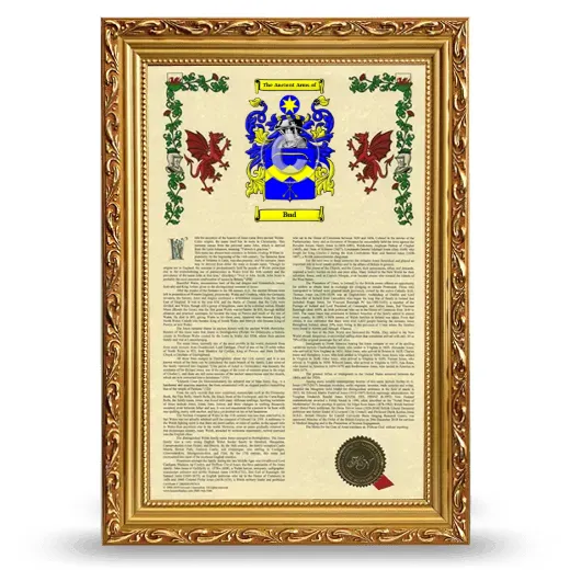 Bud Armorial History Framed - Gold