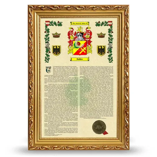 Buhler Armorial History Framed - Gold