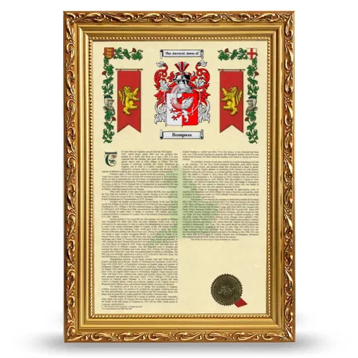Bumpass Armorial History Framed - Gold