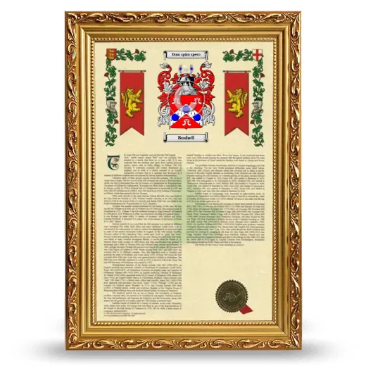 Bushell Armorial History Framed - Gold