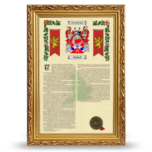 Bushnell Armorial History Framed - Gold