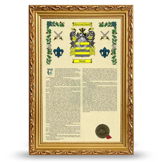 Bussel Armorial History Framed - Gold
