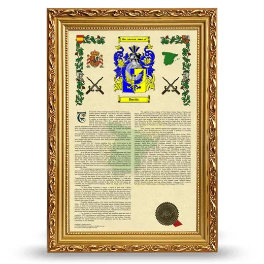 Bustin Armorial History Framed - Gold
