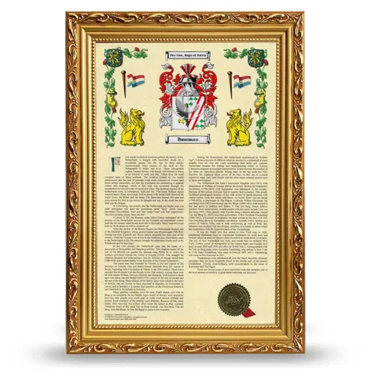 Buurman Armorial History Framed - Gold