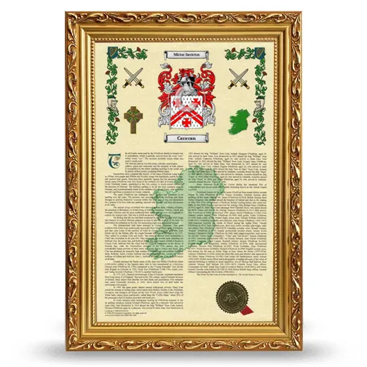 Caravan Armorial History Framed - Gold