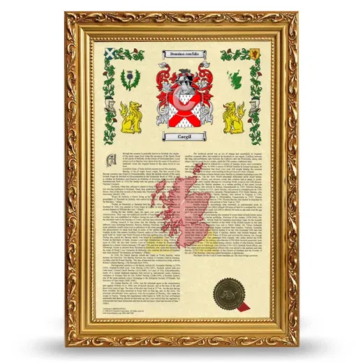 Cargil Armorial History Framed - Gold