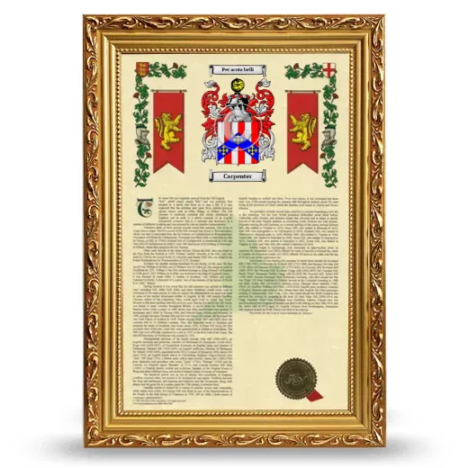Carpenter Armorial History Framed - Gold