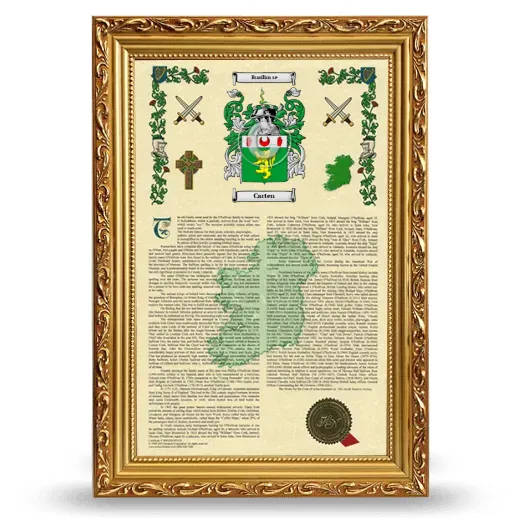 Carten Armorial History Framed - Gold