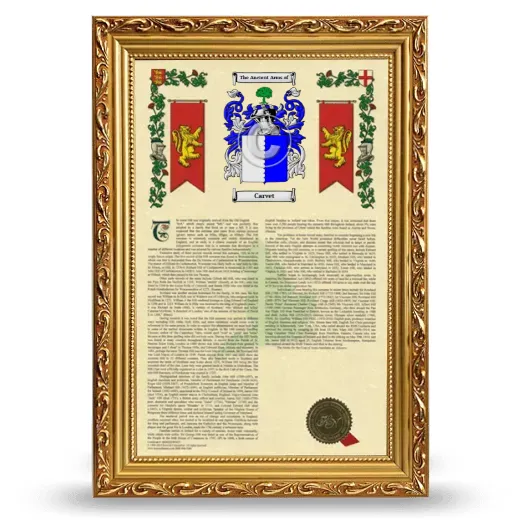 Carvet Armorial History Framed - Gold