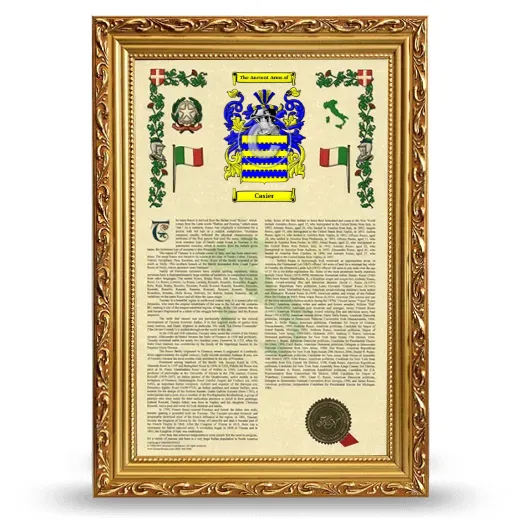 Casier Armorial History Framed - Gold