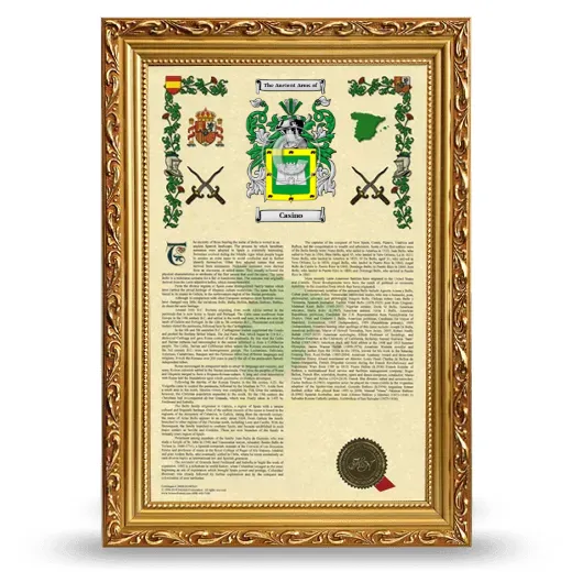 Casino Armorial History Framed - Gold