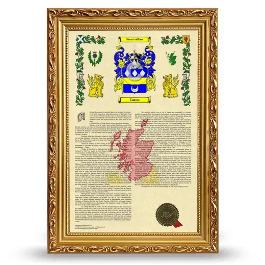 Cason Armorial History Framed - Gold