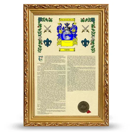 Castin Armorial History Framed - Gold