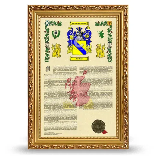 Cathro Armorial History Framed - Gold