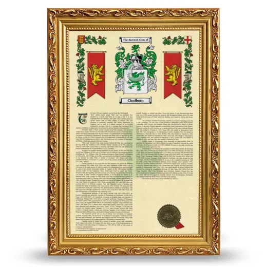 Chadburn Armorial History Framed - Gold