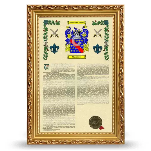 Chambers Armorial History Framed - Gold