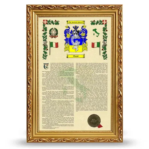 Chani Armorial History Framed - Gold