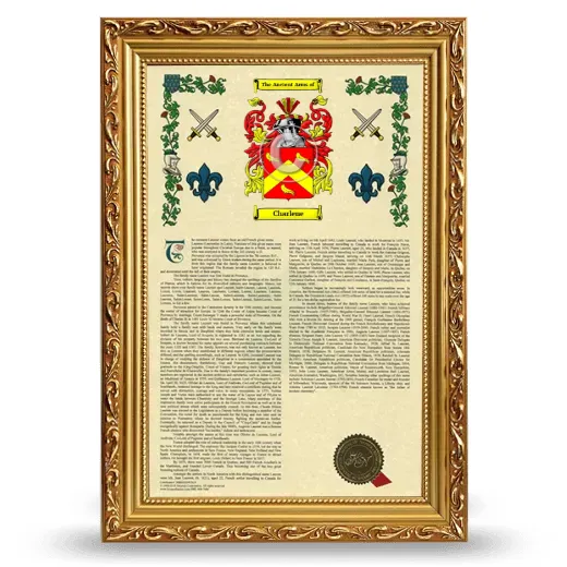 Charlene Armorial History Framed - Gold