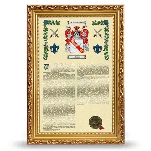 Charm Armorial History Framed - Gold