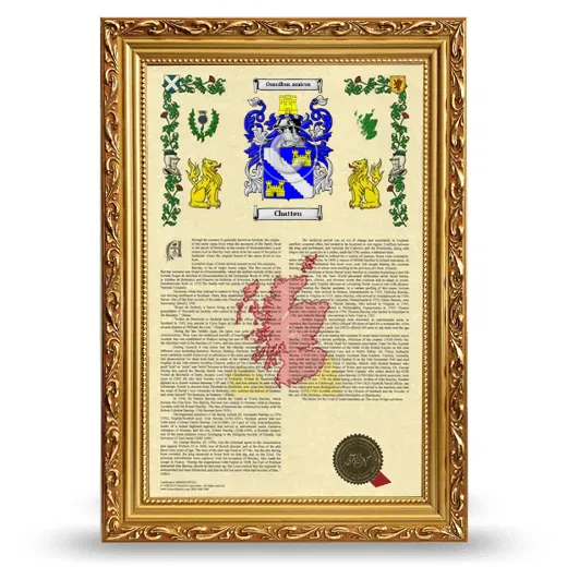 Chatten Armorial History Framed - Gold