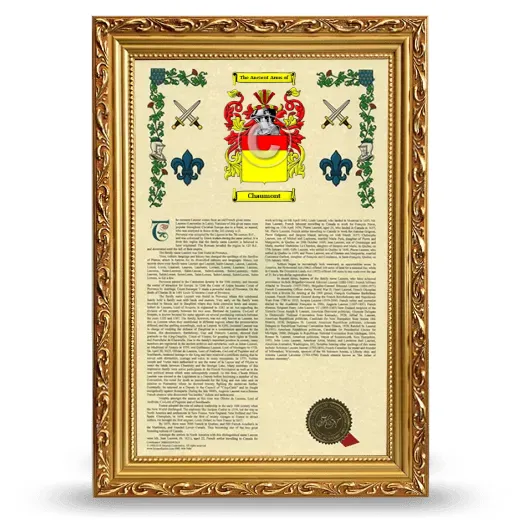 Chaumont Armorial History Framed - Gold