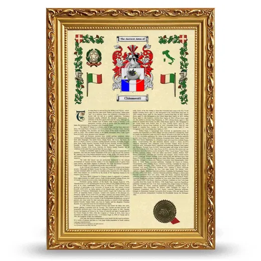 Chiumenti Armorial History Framed - Gold