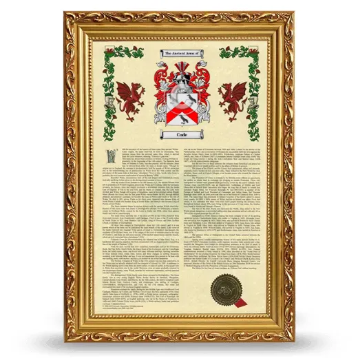 Code Armorial History Framed - Gold