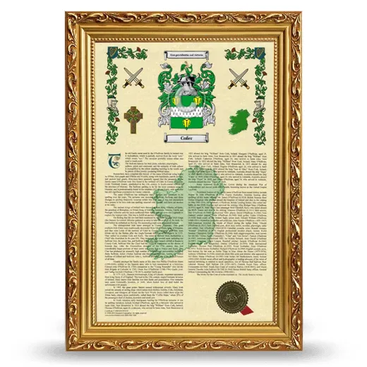 Cofer Armorial History Framed - Gold