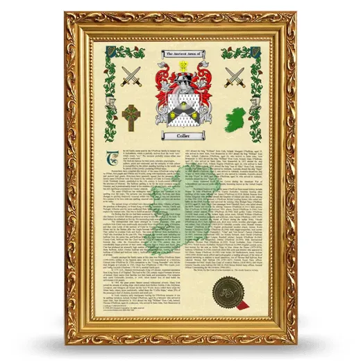 Coller Armorial History Framed - Gold