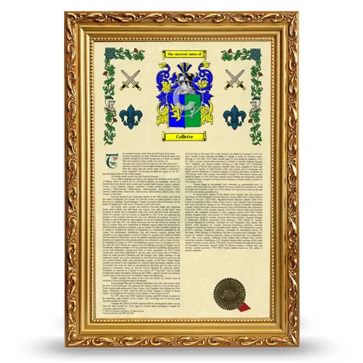 Collette Armorial History Framed - Gold