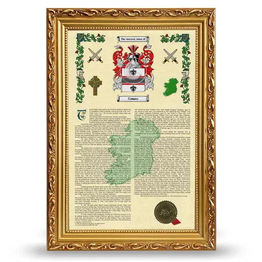 Conan Armorial History Framed - Gold