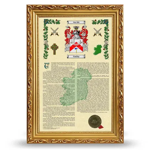 Conlay Armorial History Framed - Gold