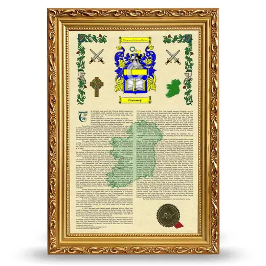Connery Armorial History Framed - Gold