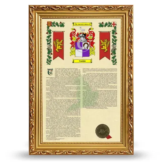 Cookie Armorial History Framed - Gold