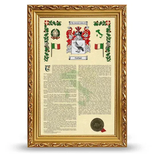 Corbari Armorial History Framed - Gold