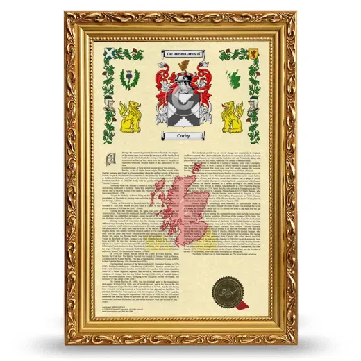 Corby Armorial History Framed - Gold