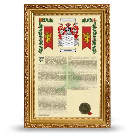 Cornforth Armorial History Framed - Gold