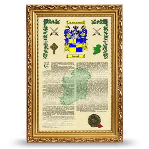 Cossock Armorial History Framed - Gold