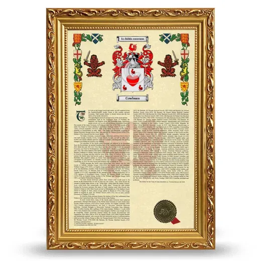 Cowburn Armorial History Framed - Gold