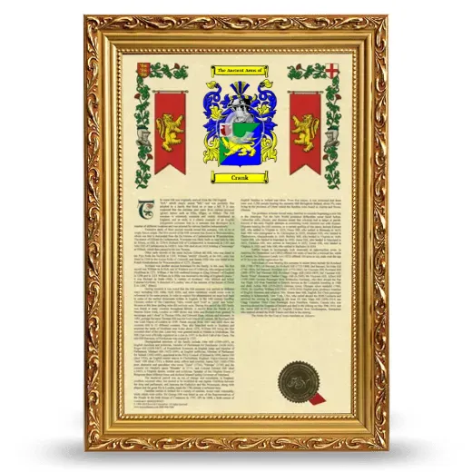 Crank Armorial History Framed - Gold