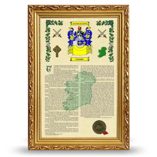 Creamer Armorial History Framed - Gold