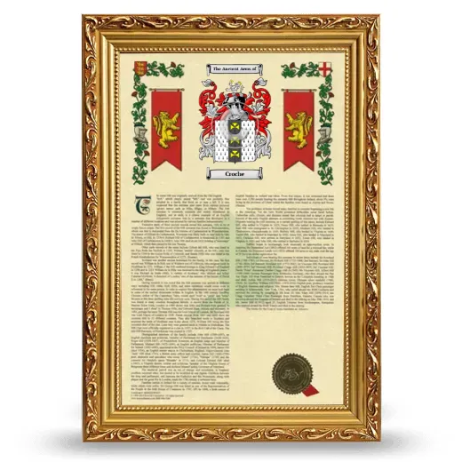 Croche Armorial History Framed - Gold