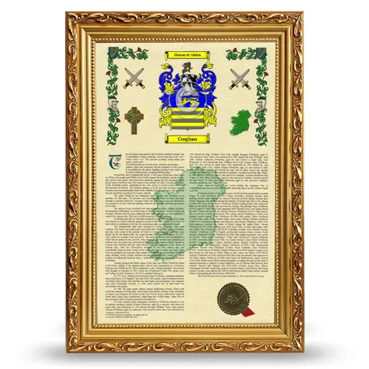 Croghan Armorial History Framed - Gold