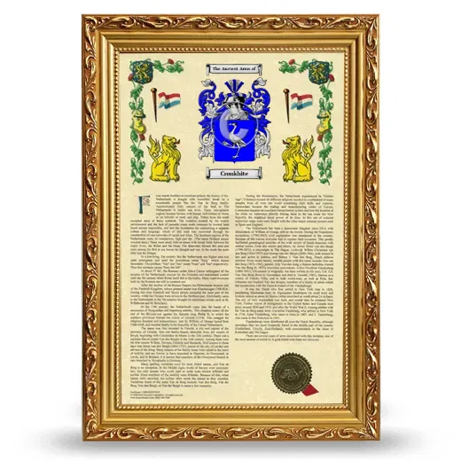Cronkhite Armorial History Framed - Gold