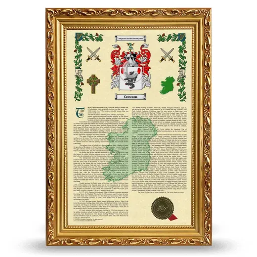 Crowson Armorial History Framed - Gold