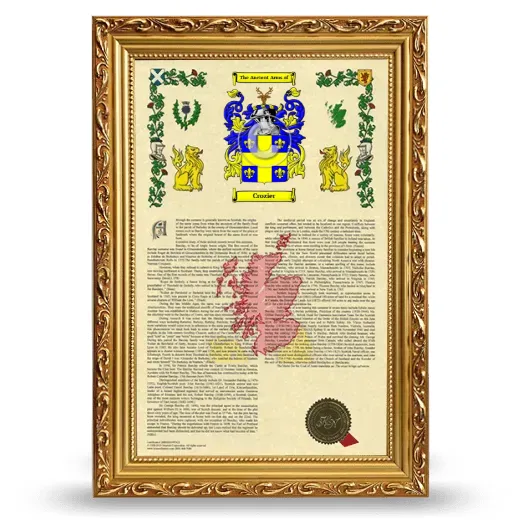 Crozier Armorial History Framed - Gold
