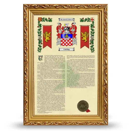 Cutting Armorial History Framed - Gold
